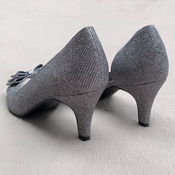 Karen Scott Destinaa Glitter Open Toe Heels Sz8 - Picture 8 of 14